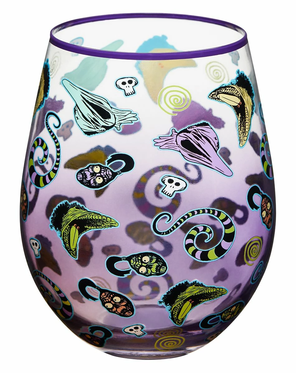 Spirit Halloween Purple Printed Stemless Glass 22 oz. - Beetlejuice 2 Spirit Halloween Purple Printed Stemless Glass 22 oz. - Beetlejuice - Image 2