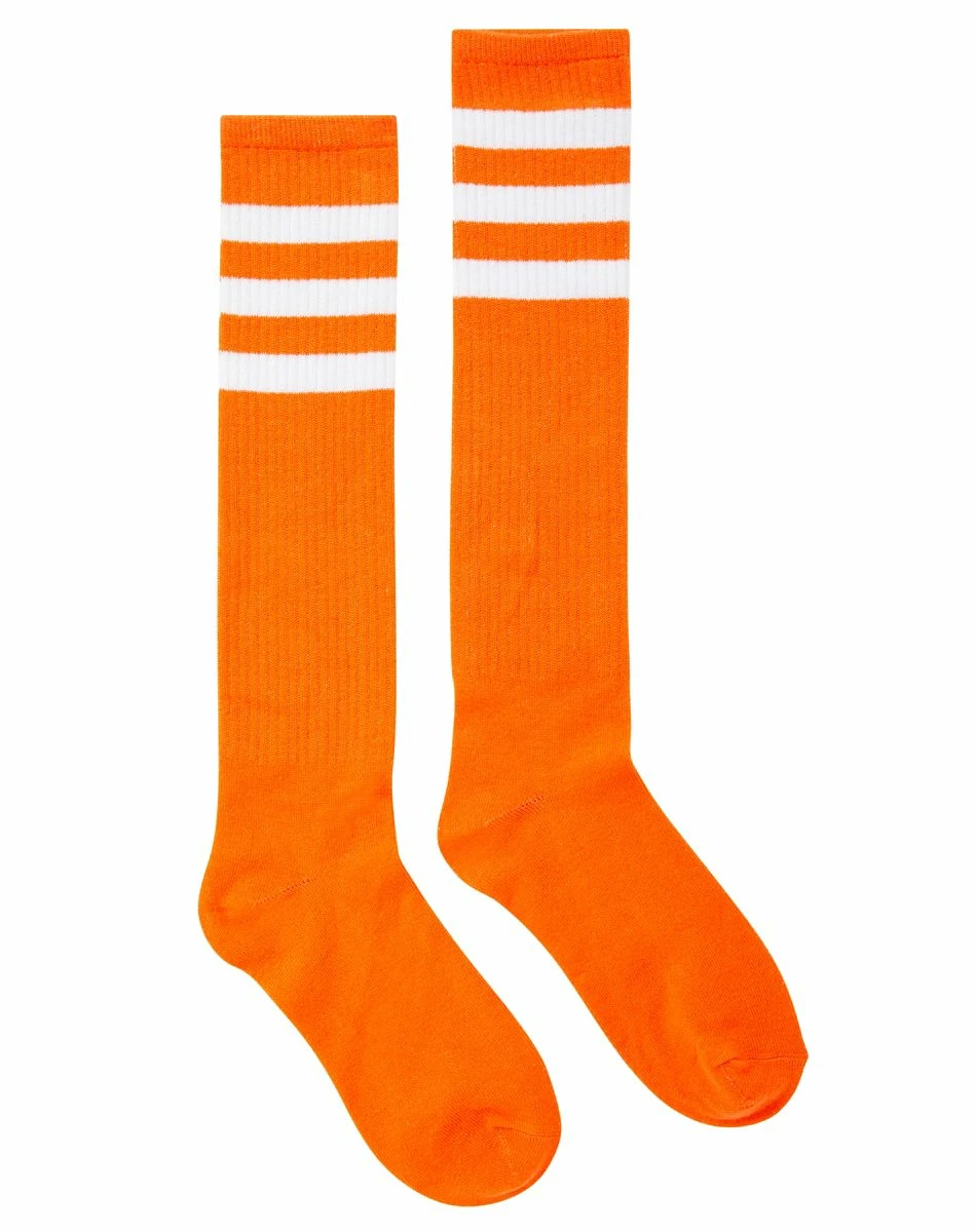Spirit Halloween Orange and White Knee High Socks 1 Spirit Halloween Orange and White Knee High Socks