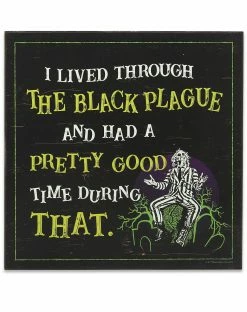 Spirit Halloween Black Plague Beetlejuice Sign
