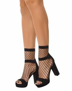Spirit Halloween Black Fishnet Ankle Socks