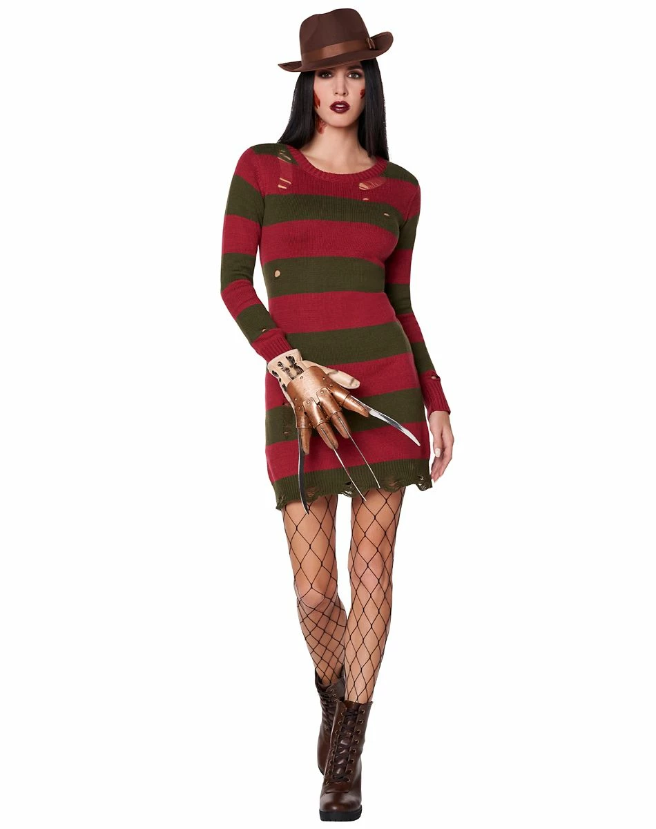 Spirit Halloween Adult Freddy Krueger Sweater Dress - A Nightmare on Elm Street 1 Spirit Halloween Adult Freddy Krueger Sweater Dress - A Nightmare on Elm Street