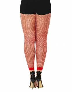 Spirit Halloween Red Footless Fishnet Tights -Halloween ACCESSORIES store 01518984 d