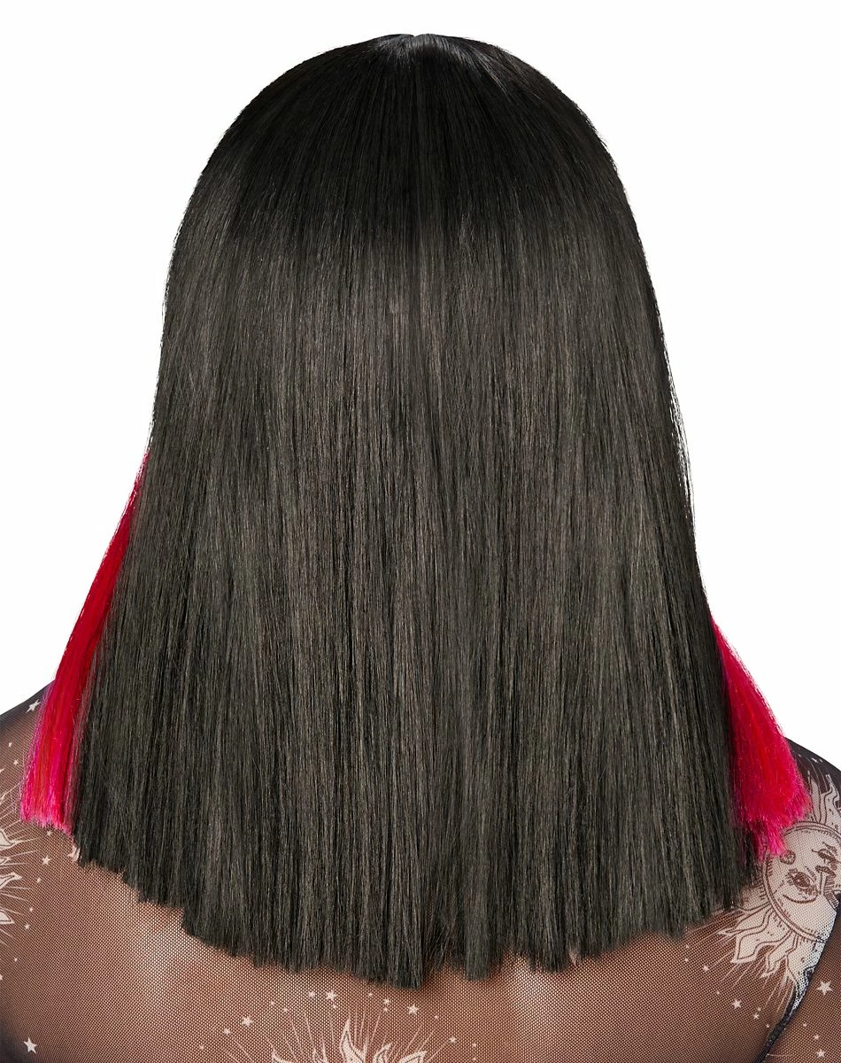 Spirit Halloween Pink and Black Money Piece Wig 2 Spirit Halloween Pink and Black Money Piece Wig - Image 2
