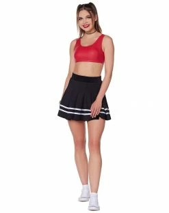 Spirit Halloween Red Faux Leather Sports Bra -Halloween ACCESSORIES store 01522101 d