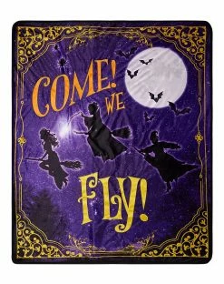 Spirit Halloween Come We Fly Fleece Blanket - Hocus Pocus