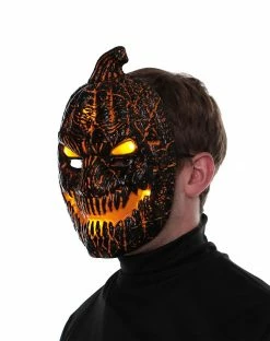 Spirit Halloween Kids Light-Up Pumpkin Half Mask -Halloween ACCESSORIES store 01522572 c