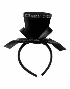 Spirit Halloween Black Gothic Mini Hat Headband -Halloween ACCESSORIES store 01525823 c