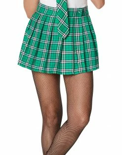 Spirit Halloween Adult Green Plaid Plus Size Skirt