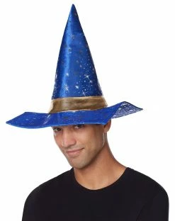 Spirit Halloween Blue and Gold Wizard Hat