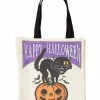 Spirit Halloween Vintage Black Cat Canvas Tote Bag