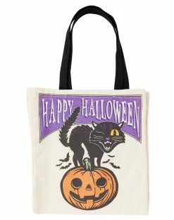 Spirit Halloween Vintage Black Cat Canvas Tote Bag