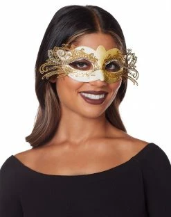 Spirit Halloween Gold Intricate Eye Mask