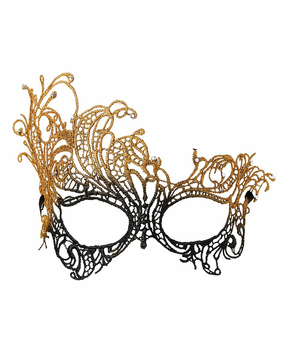 Spirit Halloween Lace Black and Gold Ombre Eye Mask 1 Spirit Halloween Lace Black and Gold Ombre Eye Mask