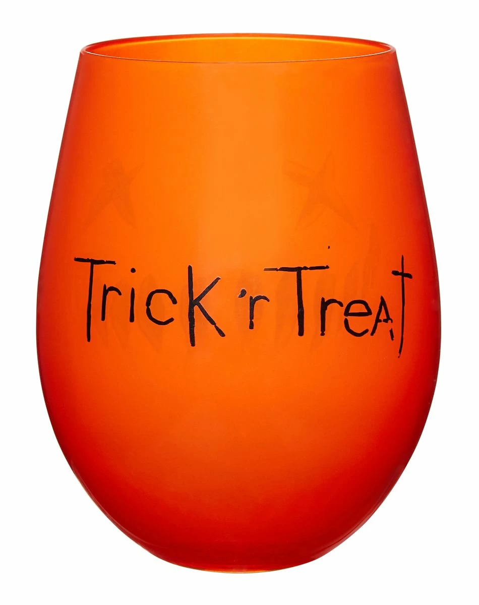 Spirit Halloween Pumpkin Stemless Glass Trick 'r Treat - 22 oz. 2 Spirit Halloween Pumpkin Stemless Glass Trick 'r Treat - 22 oz. - Image 2