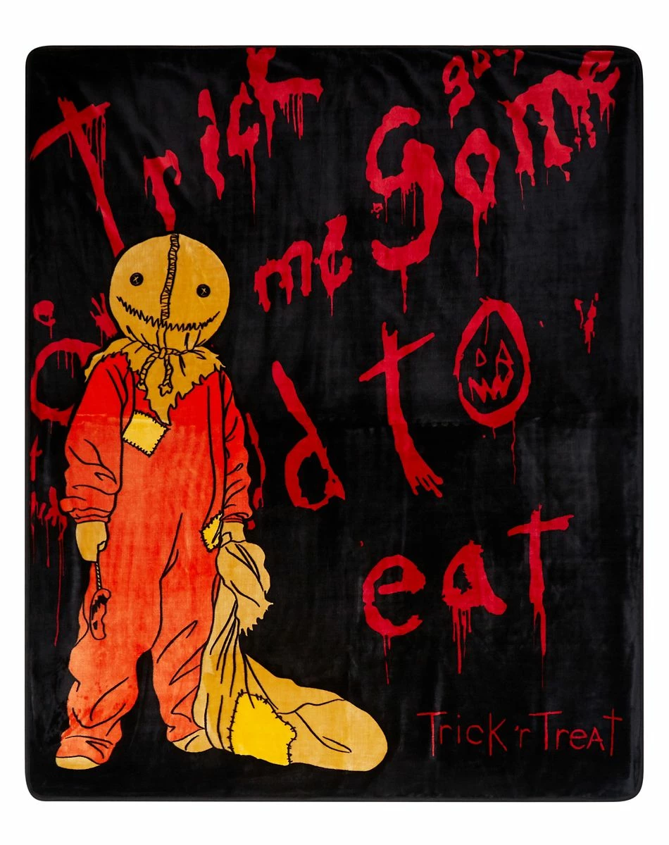 Spirit Halloween Sam Reversible Fleece Blanket - Trick 'r Treat 1 Spirit Halloween Sam Reversible Fleece Blanket - Trick 'r Treat