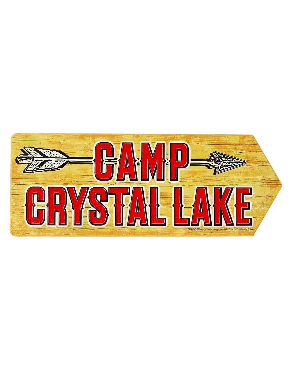 Spirit Halloween Arrow Camp Crystal Lake Sign - Friday the 13th 1 Spirit Halloween Arrow Camp Crystal Lake Sign - Friday the 13th