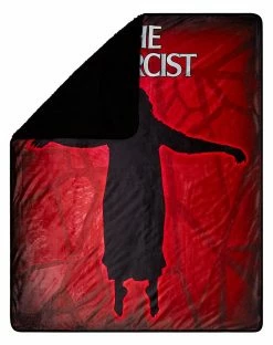 Spirit Halloween The Exorcist Sherpa Fleece Blanket -Halloween ACCESSORIES store 01531102 b
