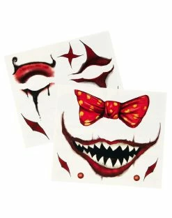 Spirit Halloween Scary Clown Face Tattoos