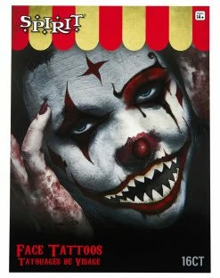 Spirit Halloween Scary Clown Face Tattoos -Halloween ACCESSORIES store 01531227 d