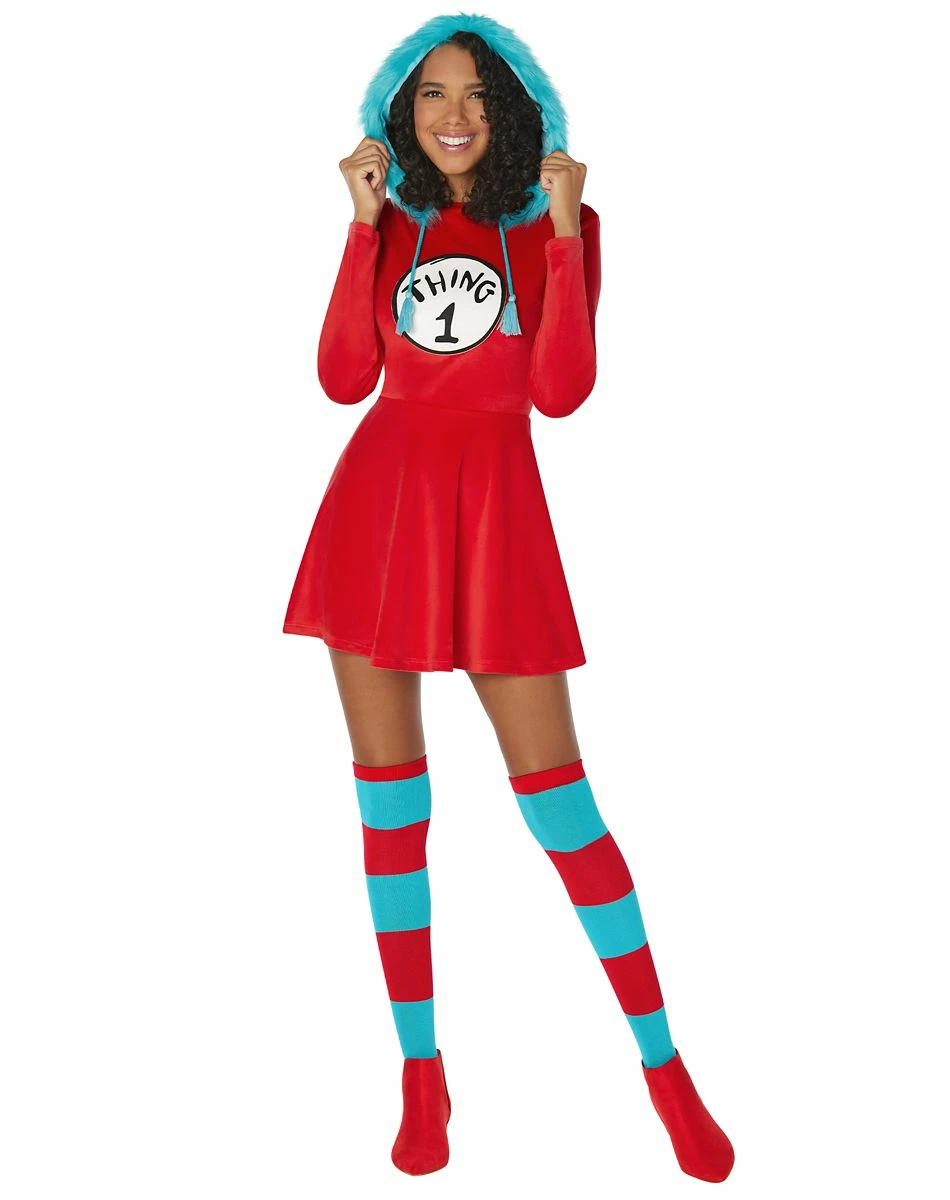 Spirit Halloween Adult Thing 1 and Thing 2 Dress - Dr. Seuss 1 Spirit Halloween Adult Thing 1 and Thing 2 Dress - Dr. Seuss