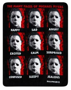 Spirit Halloween Faces of Michael Myers Fleece Blanket - Halloween