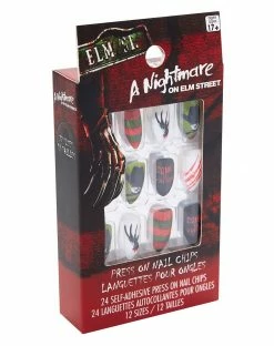 Spirit Halloween Freddy Krueger Press On Nails - A Nightmare on Elm Street -Halloween ACCESSORIES store 01533975 c