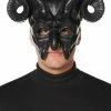 Spirit Halloween Black Horror Devil Half Mask