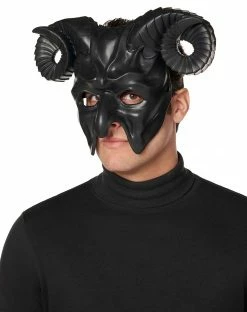 Spirit Halloween Black Horror Devil Half Mask -Halloween ACCESSORIES store 01541770 b