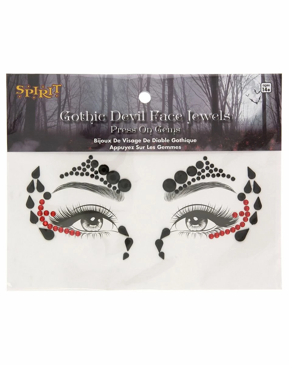 Spirit Halloween Gothic Devil Face Jewels 2 Spirit Halloween Gothic Devil Face Jewels - Image 2