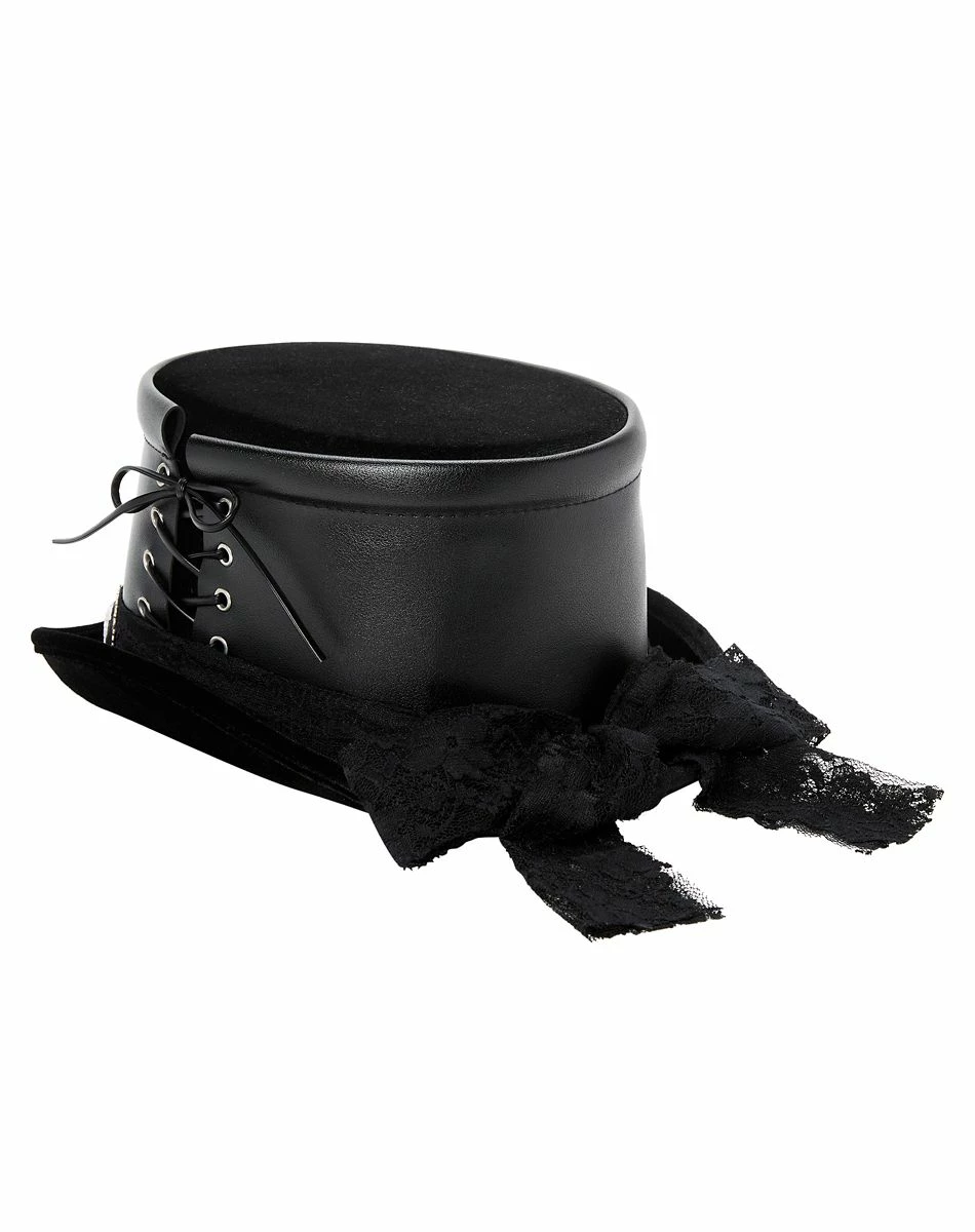 Spirit Halloween Black Gothic Top Hat 2 Spirit Halloween Black Gothic Top Hat - Image 2