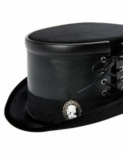 Spirit Halloween Black Gothic Top Hat 9 Spirit Halloween Black Gothic Top Hat -Halloween ACCESSORIES store 01542570 e