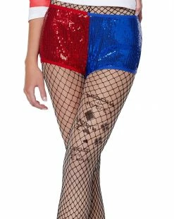 Spirit Halloween Adult Harley Quinn Sequin Shorts - Suicide Squad