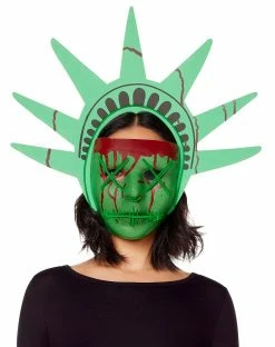 Spirit Halloween EL Wire LED Lady Liberty Half Mask - The Purge