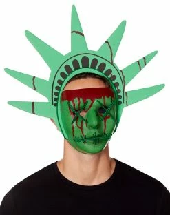 Spirit Halloween EL Wire LED Lady Liberty Half Mask - The Purge -Halloween ACCESSORIES store 01546357 c