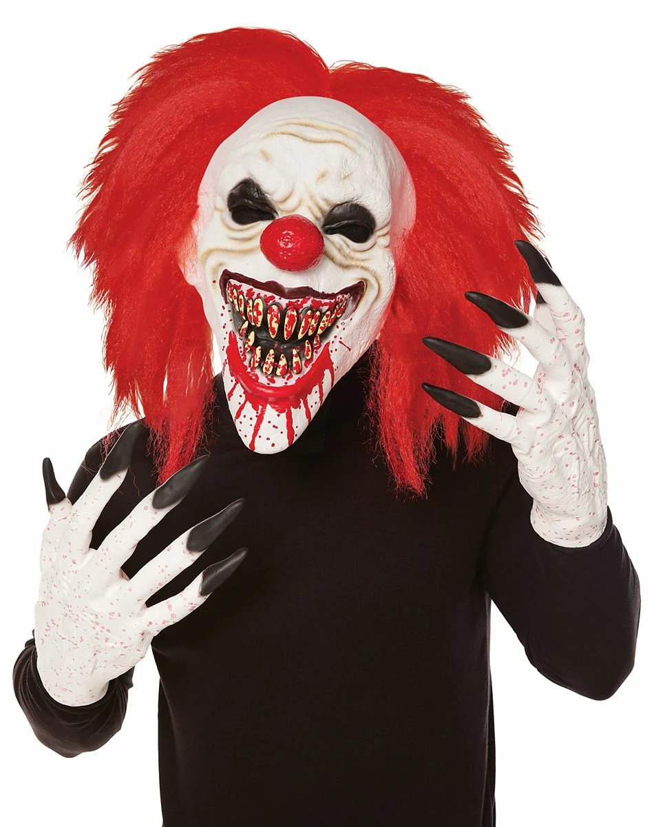 Spirit Halloween Crouchy the Clown Mask with Hands 1 Spirit Halloween Crouchy the Clown Mask with Hands