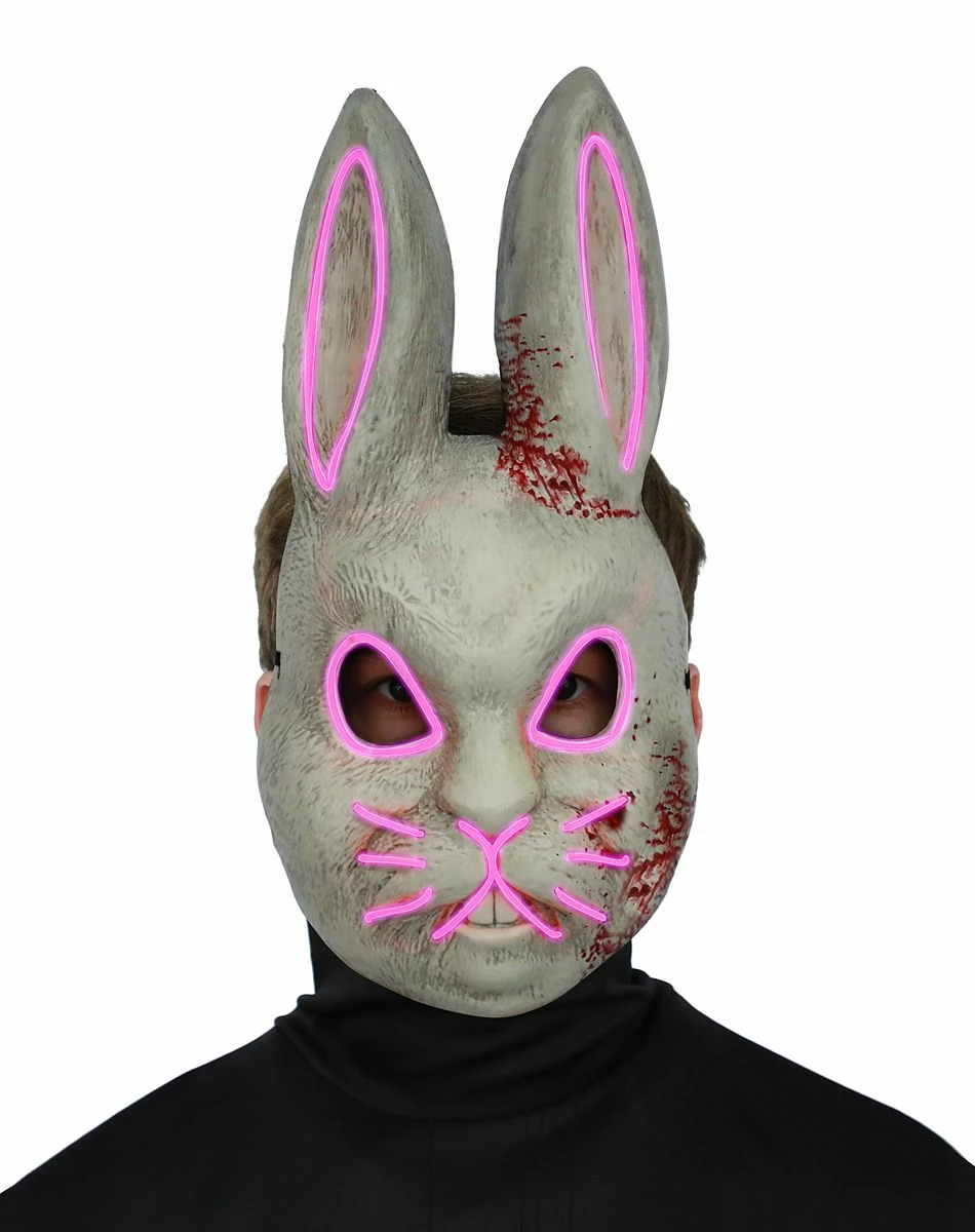 Spirit Halloween Light Up EL Wire Bad Bunny Half Mask 1 Spirit Halloween Light Up EL Wire Bad Bunny Half Mask