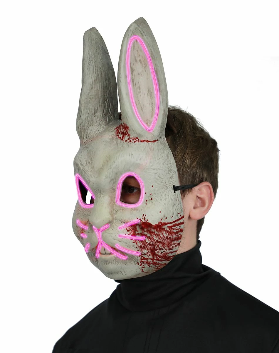Spirit Halloween Light Up EL Wire Bad Bunny Half Mask 2 Spirit Halloween Light Up EL Wire Bad Bunny Half Mask - Image 2