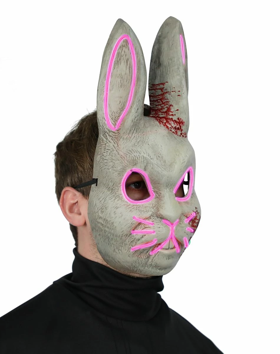 Spirit Halloween Light Up EL Wire Bad Bunny Half Mask 3 Spirit Halloween Light Up EL Wire Bad Bunny Half Mask - Image 3