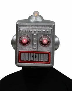 Spirit Halloween Light Up EL Wire Vintage Robot Half Mask