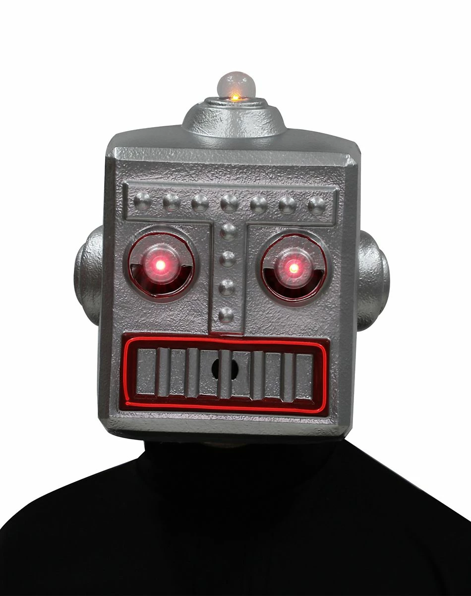 Spirit Halloween Light Up EL Wire Vintage Robot Half Mask 1 Spirit Halloween Light Up EL Wire Vintage Robot Half Mask