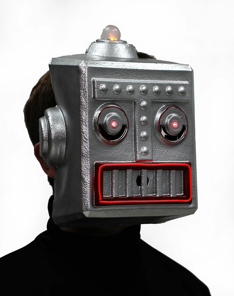 Spirit Halloween Light Up EL Wire Vintage Robot Half Mask 3 Spirit Halloween Light Up EL Wire Vintage Robot Half Mask - Image 3