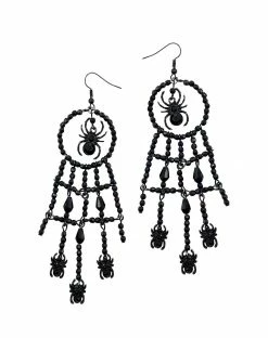 Spirit Halloween Witch Spider Web Hoop Earrings