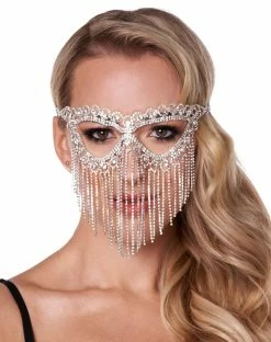 Spirit Halloween Fringe Diamond Eye Mask