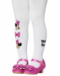 Spirit Halloween Toddler White Minnie Mouse Tights - Mickey and Friends