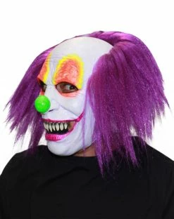 Spirit Halloween Purple Hair Clown Full Mask -Halloween ACCESSORIES store 01550540 d