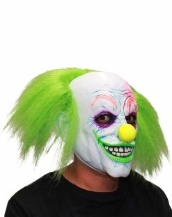 Spirit Halloween Neon Green Hair Clown Full Mask -Halloween ACCESSORIES store 01551944 d
