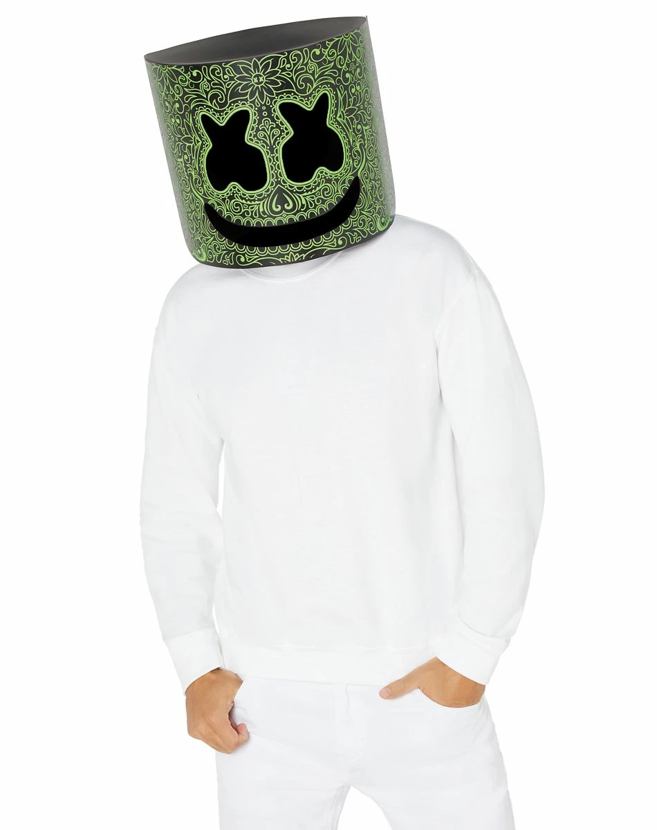 Spirit Halloween Day of the Dead Marshmello Half Mask 2 Spirit Halloween Day of the Dead Marshmello Half Mask - Image 2