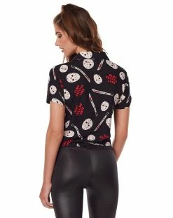Spirit Halloween Jason Voorhees Tie Front Shirt - Friday the 13th 3 Spirit Halloween Jason Voorhees Tie Front Shirt - Friday the 13th -Halloween ACCESSORIES store 01557842 b