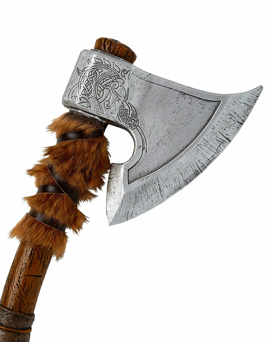 Spirit Halloween Faux Fur Viking Axe 2 Spirit Halloween Faux Fur Viking Axe - Image 2