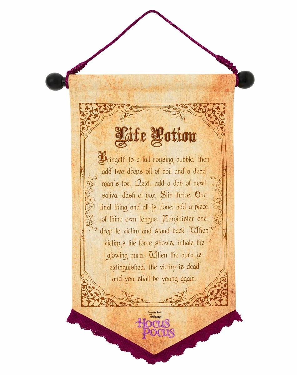 Spirit Halloween Life Potion Hanging Canvas Banner - Hocus Pocus 1 Spirit Halloween Life Potion Hanging Canvas Banner - Hocus Pocus